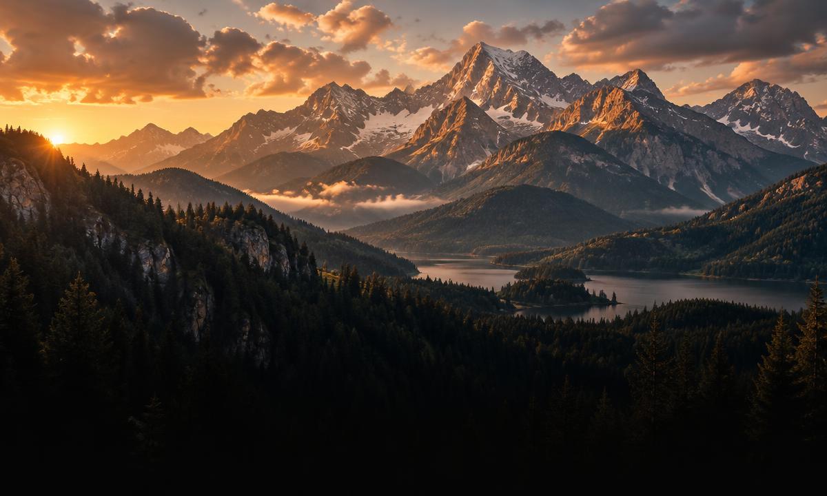Montanhas dos Alpes Bávaros na Alemanha
